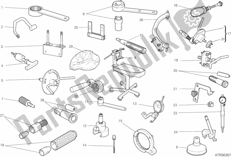 Alle onderdelen voor de Werkplaatsgereedschap, Motor van de Ducati Monster 696 ABS Anniversary 2013 Alle onderdelen voor de Werkplaatsgereedschap, Motor van de Ducati Monster 696 ABS Anniversary 2013